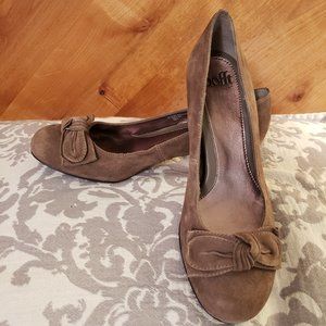 Brown Suede Sofft High Heels - Size 10